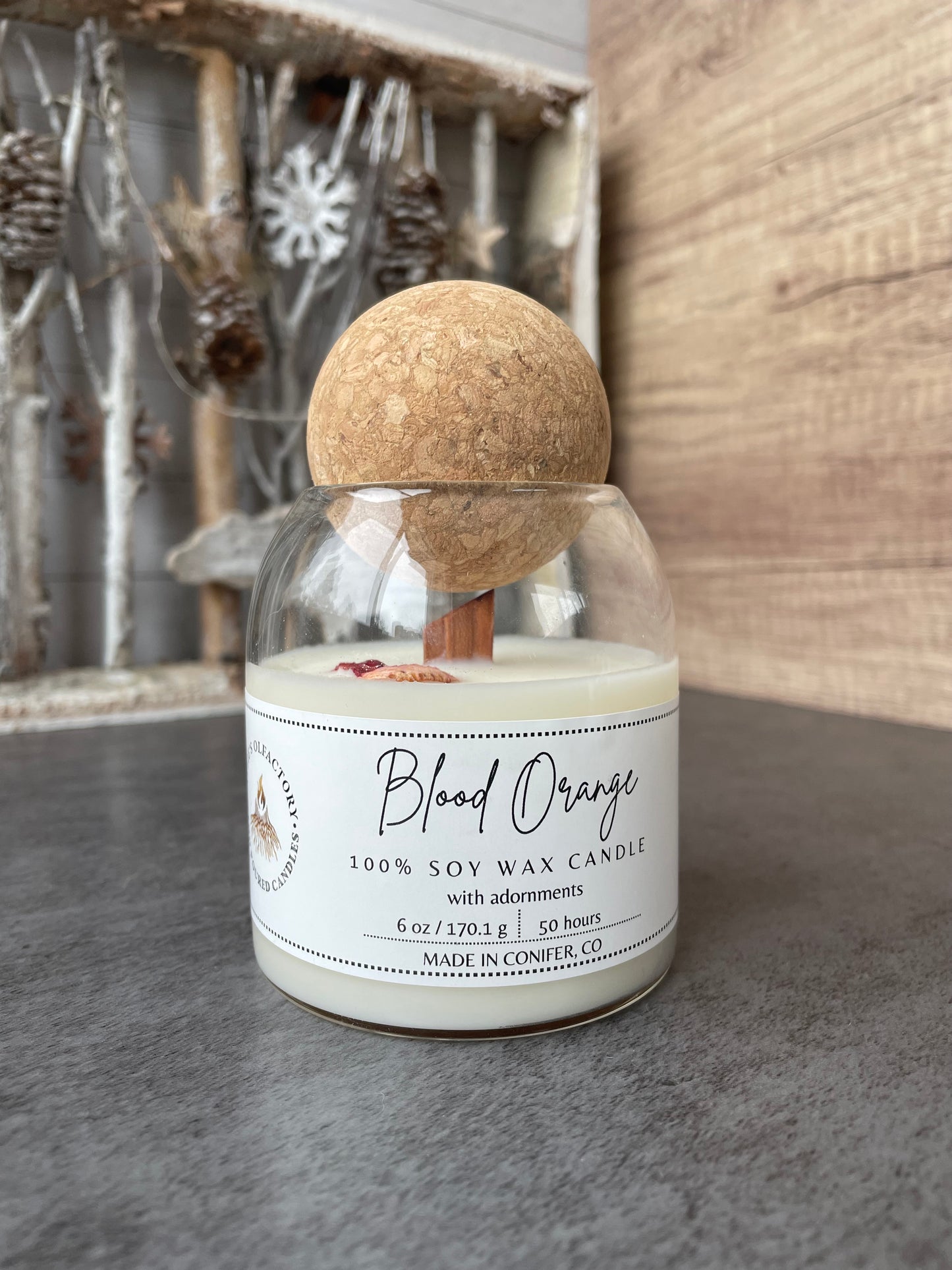 Blood Orange Wooden Wick, 6 oz