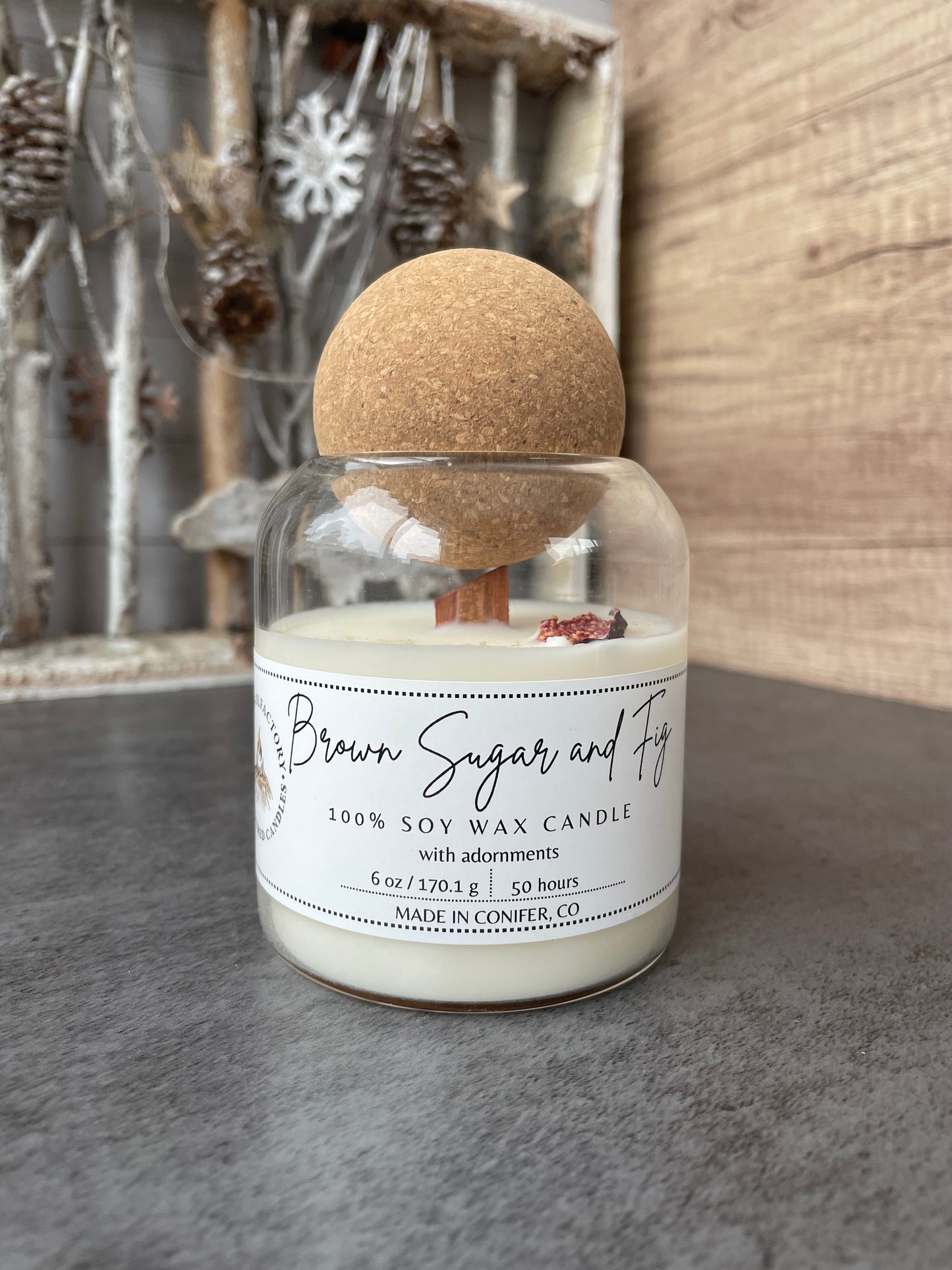 Brown Sugar and Fig Wooden Wick, 6 oz