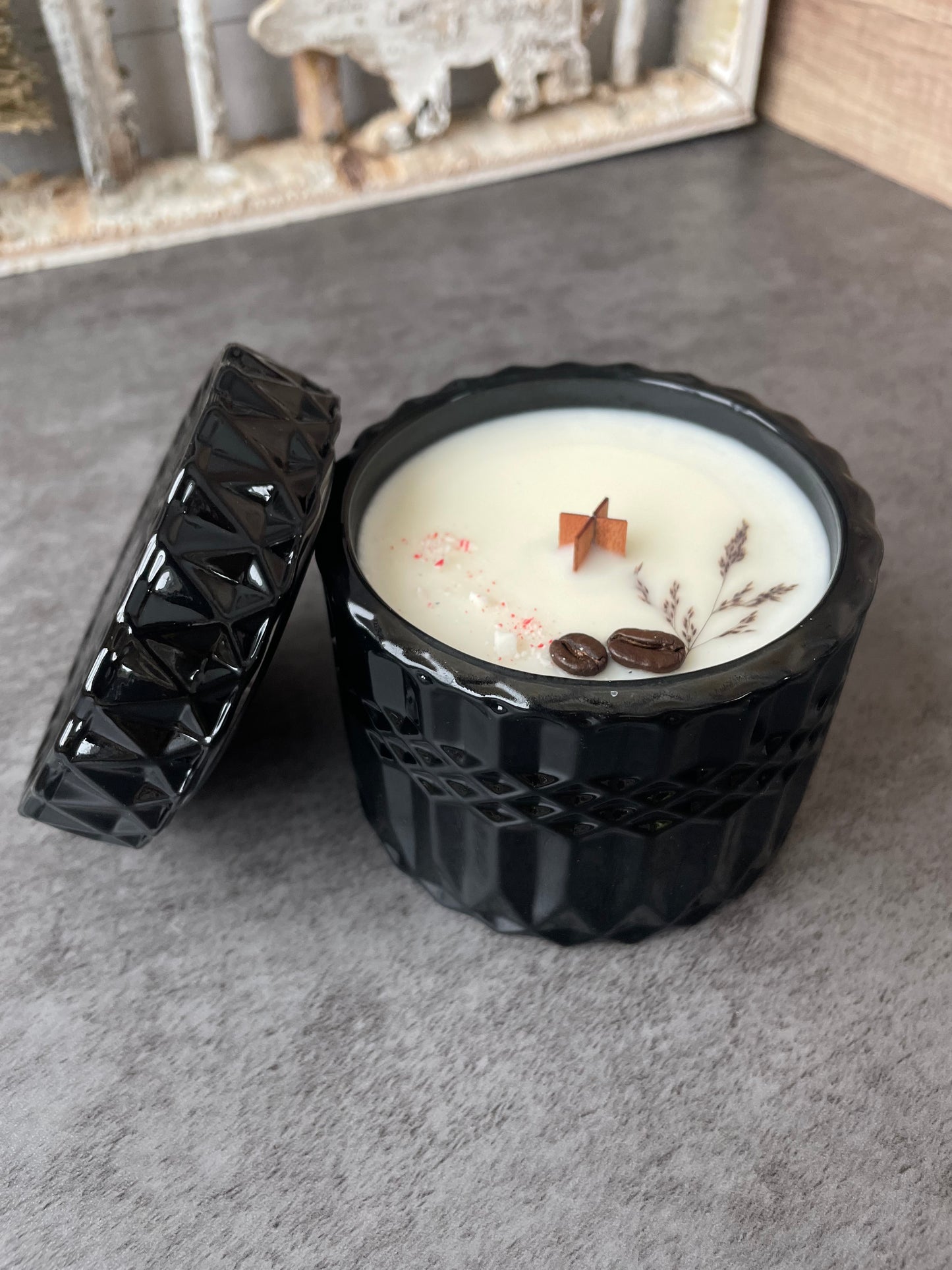 Peppermint Mocha Wooden Wick, 7 oz