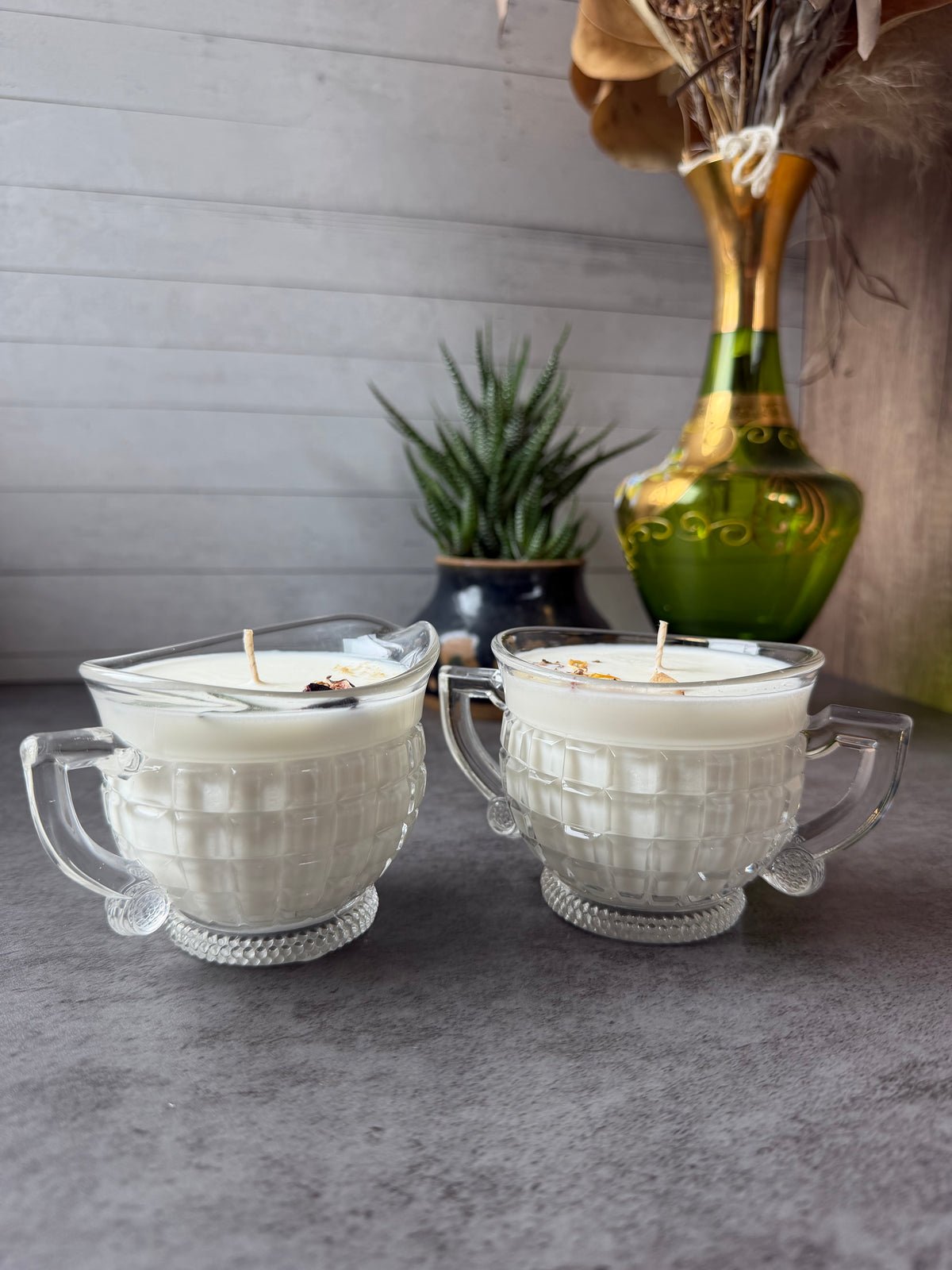 Fallen Leaves + Brown Sugar and Fig, 14 oz Cream and Sugar SET