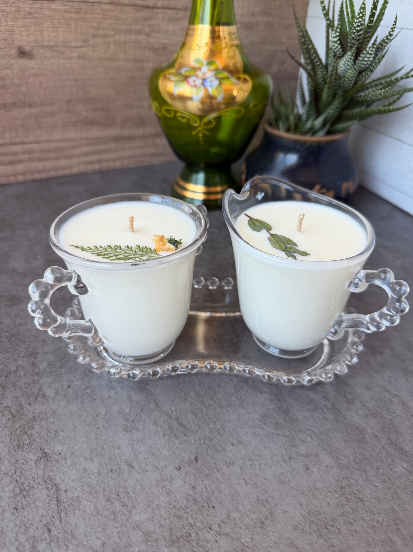 Woodland Fog + Peppermint and Eucalyptus, 11 oz Cream and Sugar SET
