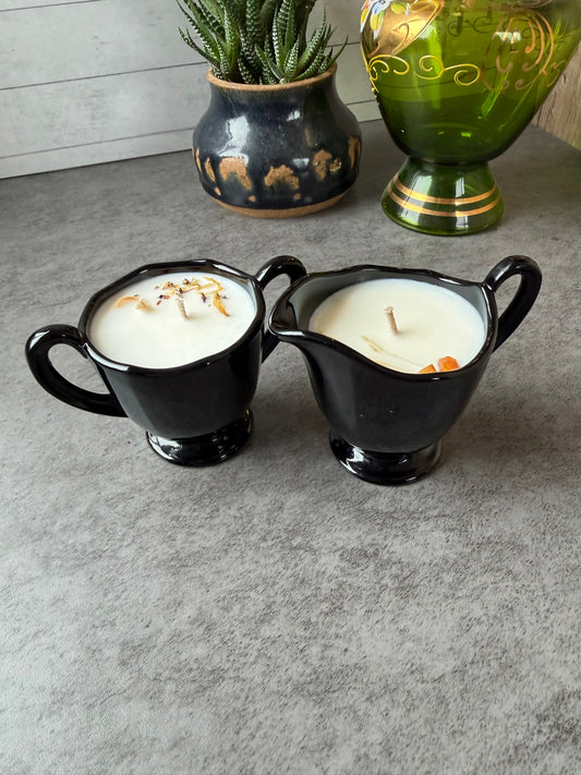 Fallen Leaves + Spiced Pumpkin Pie, 6 oz Cream and Sugar SET