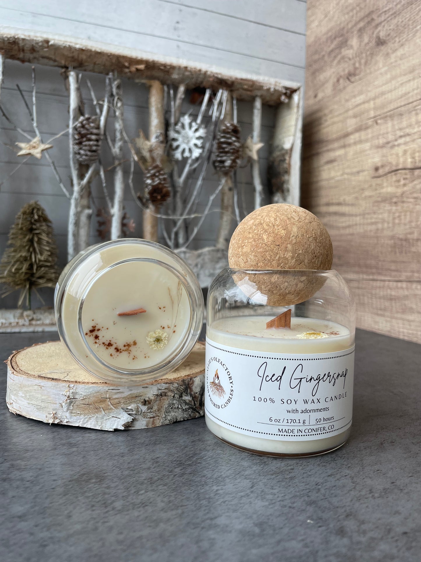 Iced Gingersnap Wooden Wick, 6 oz