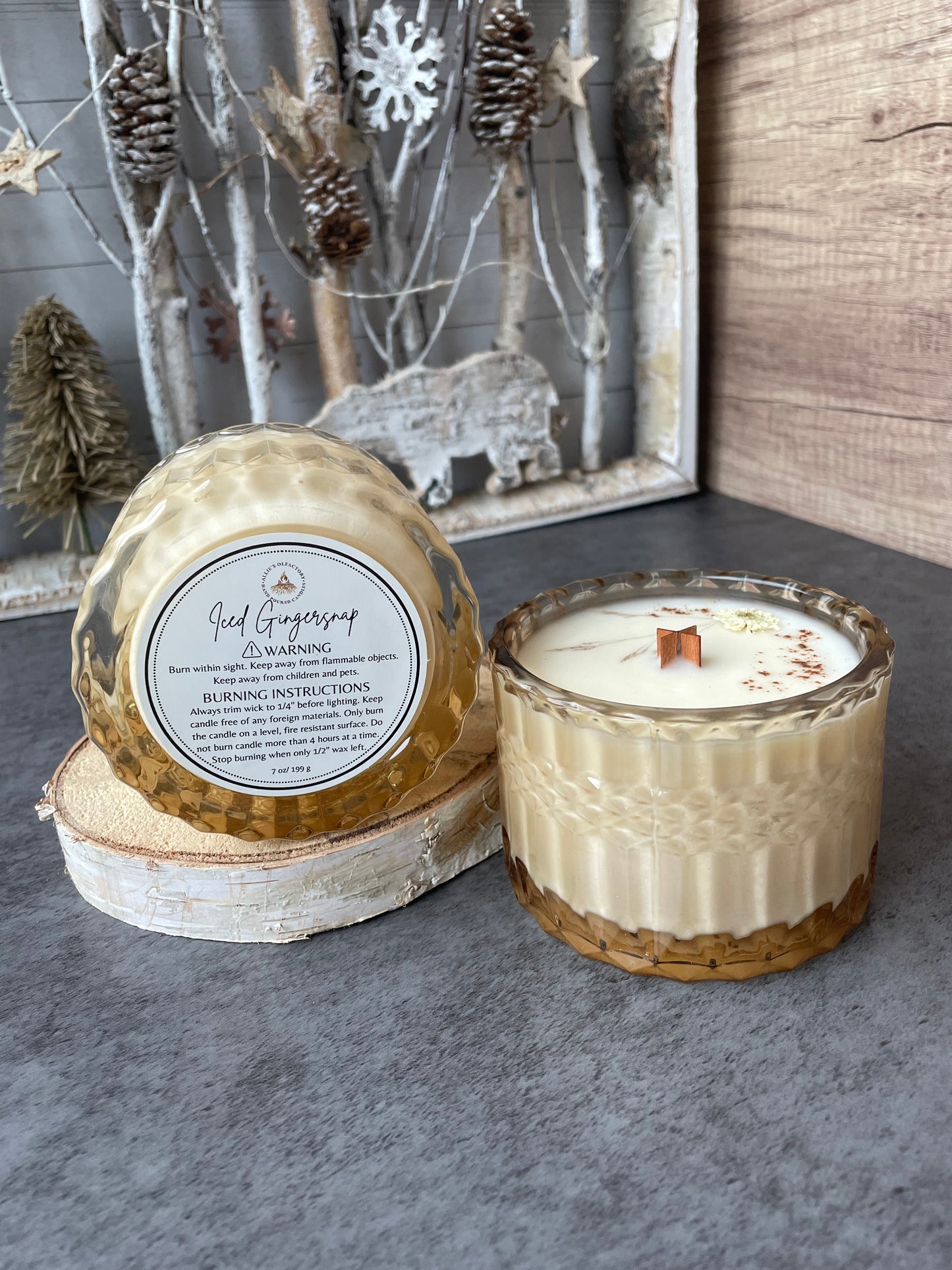 Iced Gingersnap Wooden Wick, 7 oz