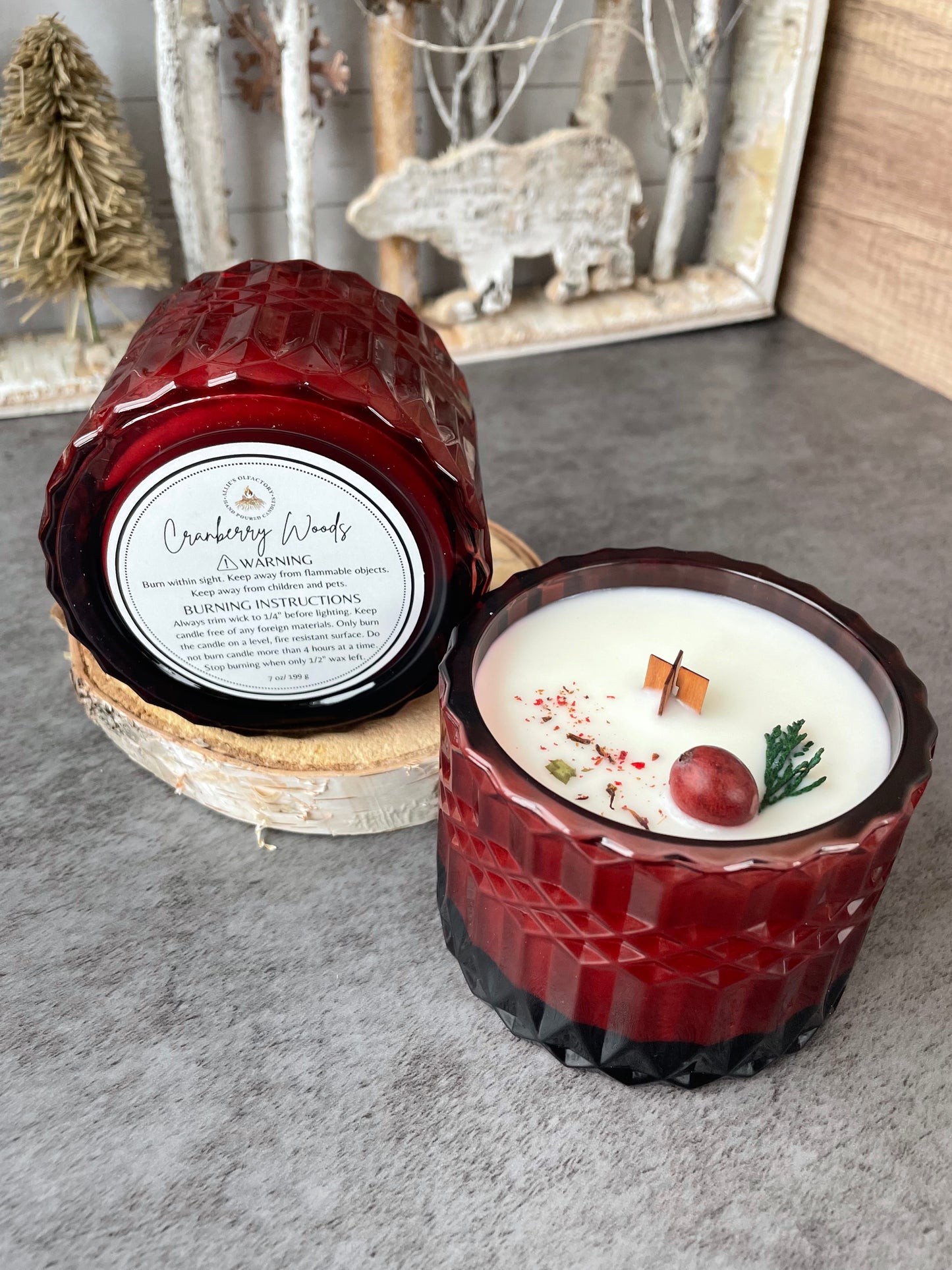 Cranberry Woods Wooden Wick, 7 oz