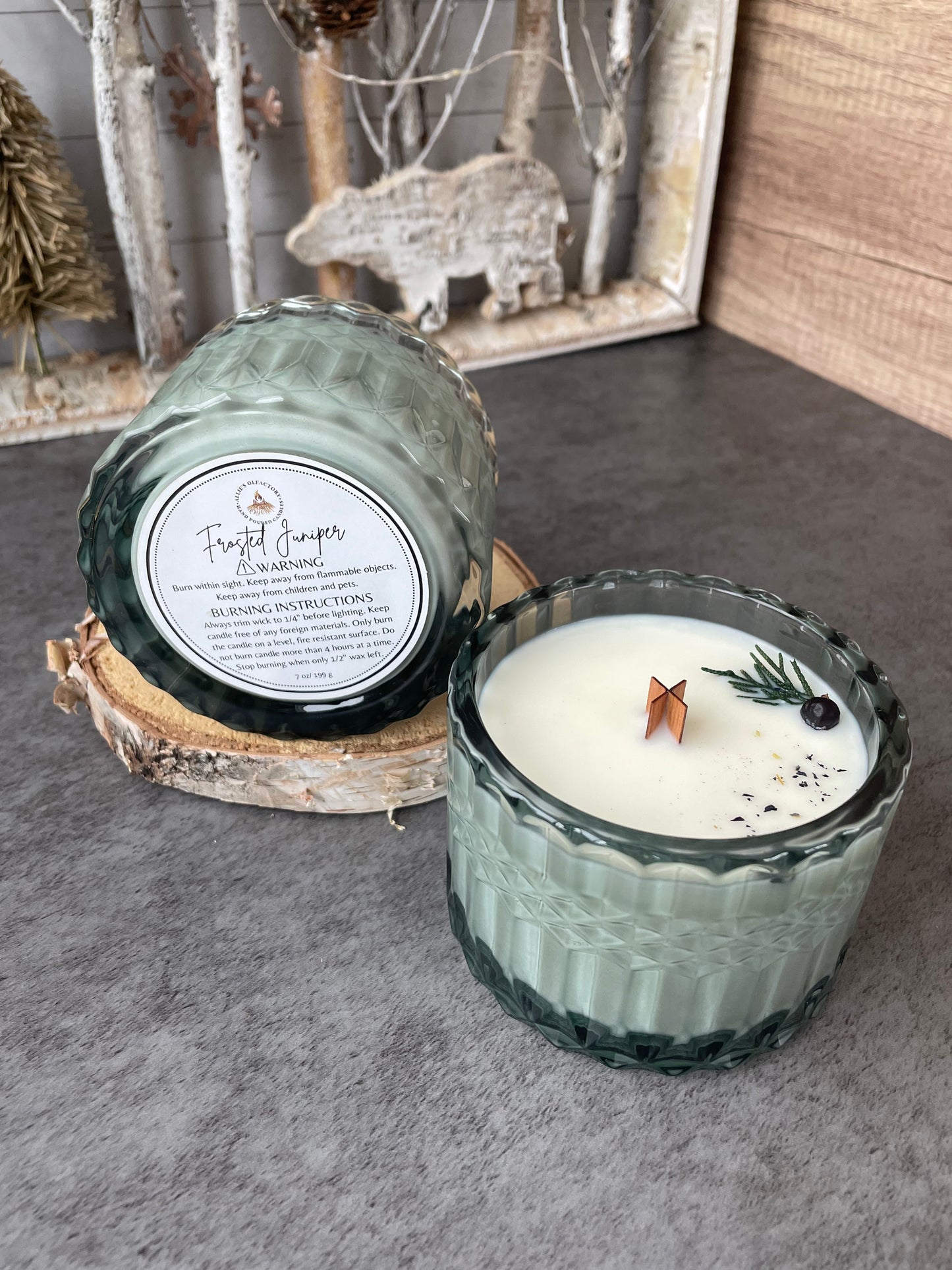 Frosted Juniper Wooden Wick, 7 oz