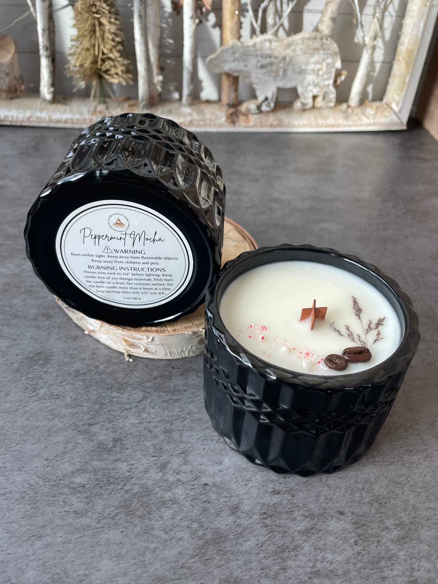 Peppermint Mocha Wooden Wick, 7 oz