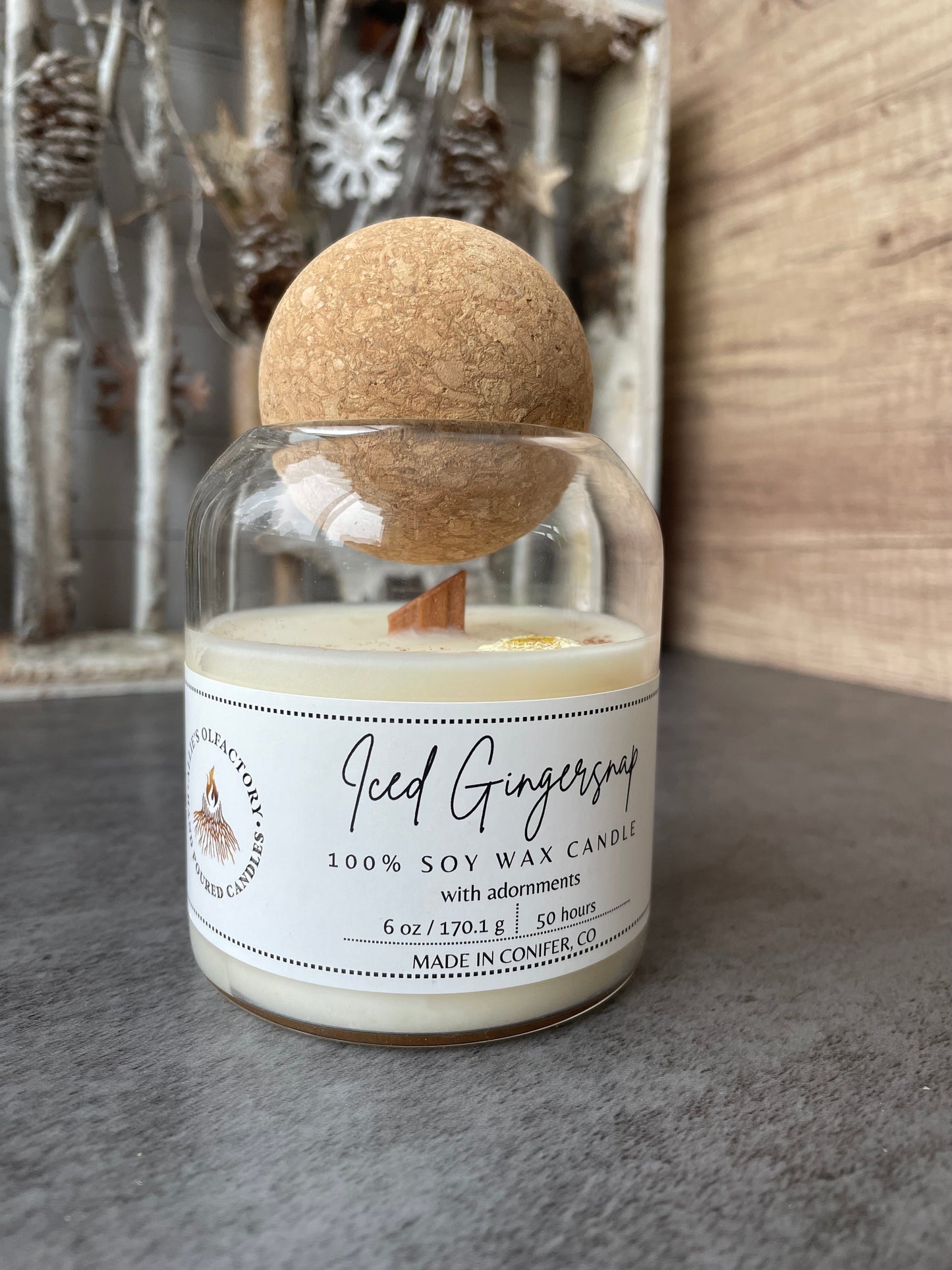 Iced Gingersnap Wooden Wick, 6 oz