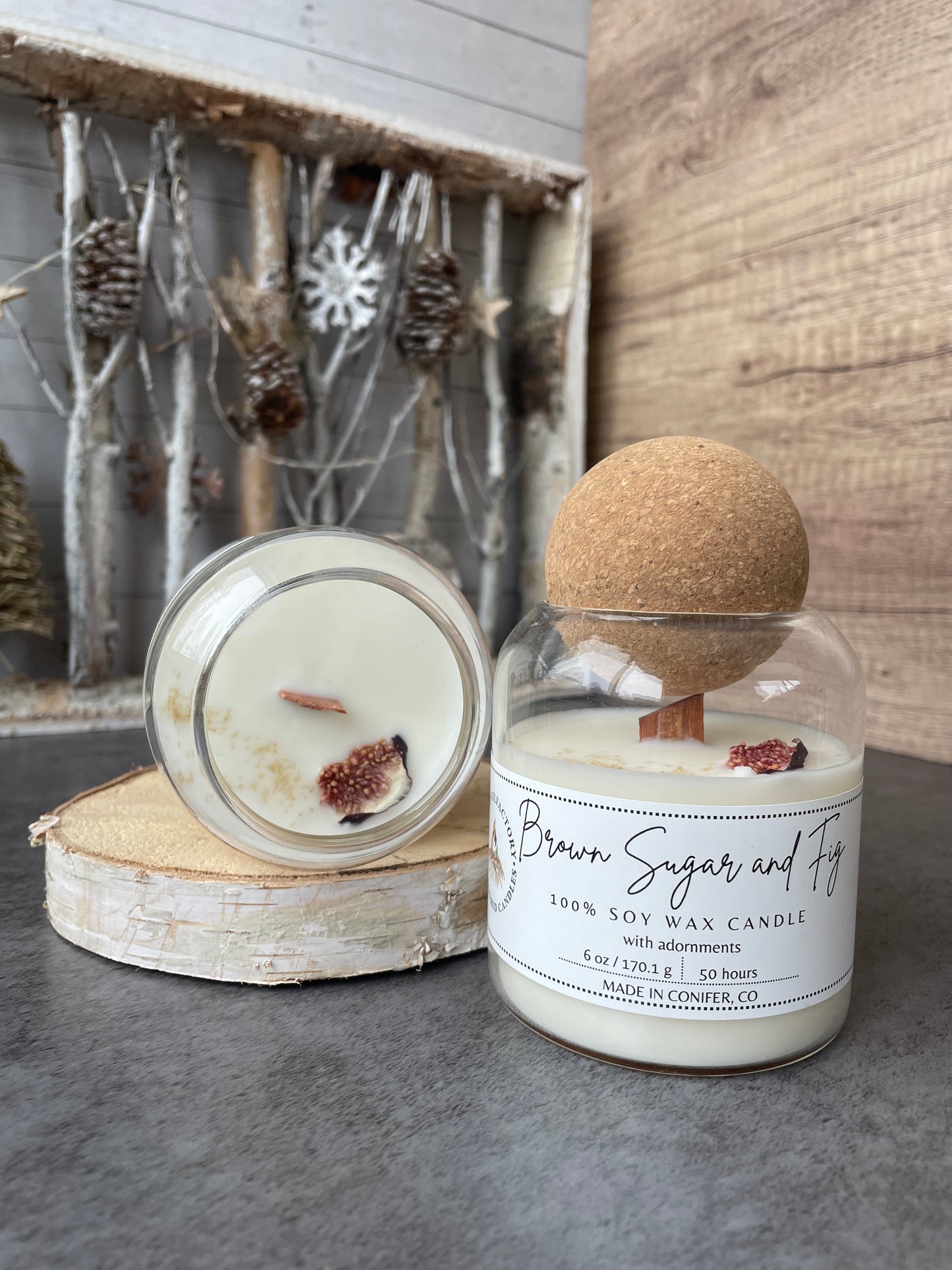 Brown Sugar and Fig Wooden Wick, 6 oz