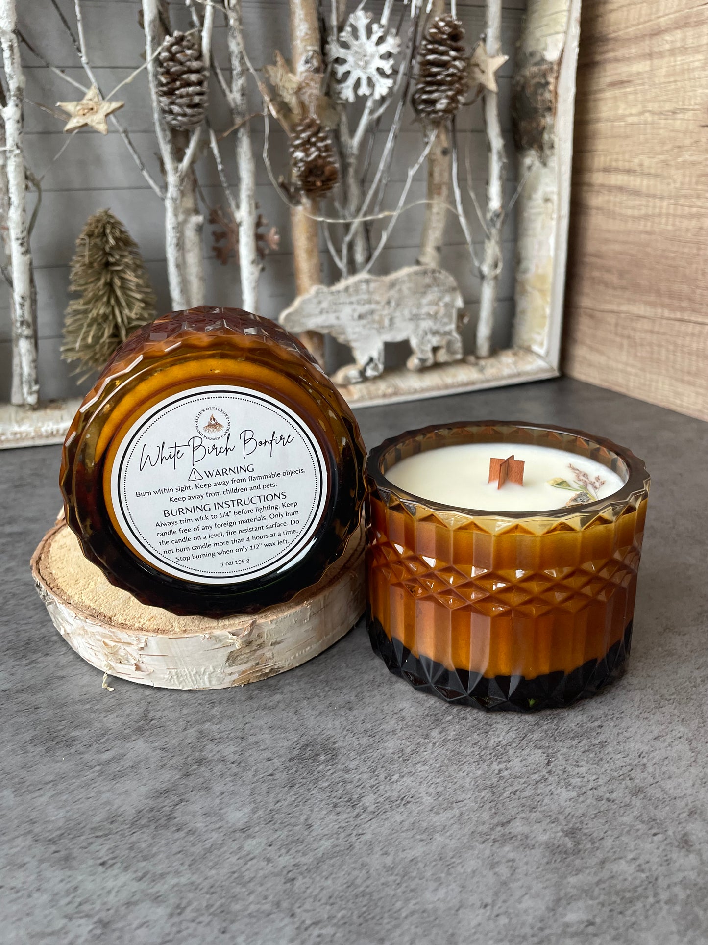 White Birch Bonfire Wooden Wick, 7 oz